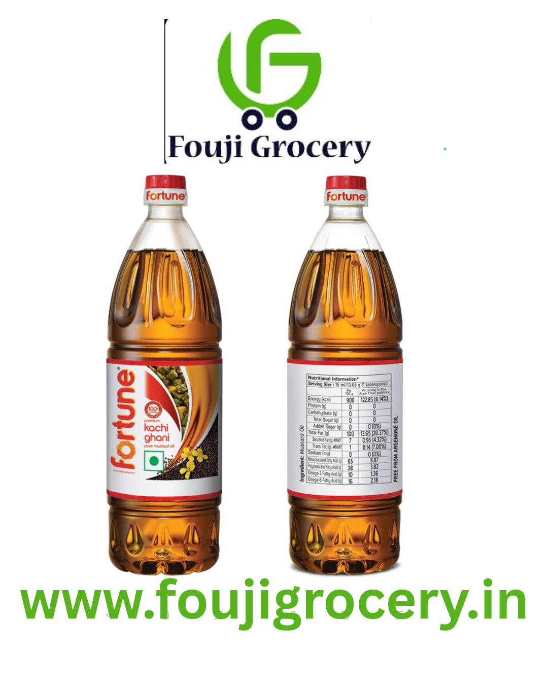 Fortune Kachi Ghani Mustard Oil Bottle